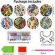 thumbnail image 2 of Juego de posavasos artísticos con pintura de diamante y galleta de madera con textura animal, 8 Uds., con soporte, 2 of 8