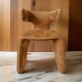 thumbnail image 6 of Cid Fiu 22 Inch Dining Chair, Curved Wingback, Brown Textured Polyester, 6 of 6