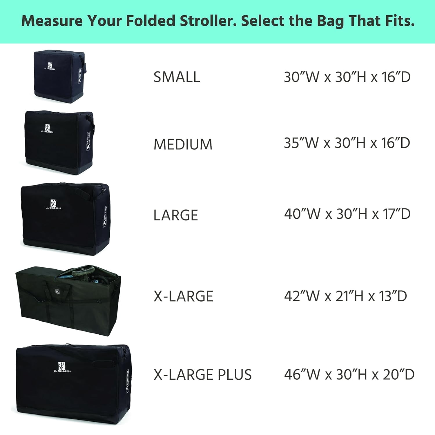 Universal Stroller Travel Bag for Airplane - Fits Most Baby Strollers, Flying Essentials, Airport Accessories for Gate or Luggage Check, ID Card, AirTag Compatible - Medium, Padded