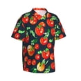 thumbnail image 2 of Bixox Men's Hawaiian Shirts Men's Tomatoes Print Short-Sleeve Shirt-Small, 2 of 8