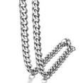 thumbnail image 4 of Hermah 5mm Mens Boys Silver Tone Curb Cuban Necklace Stainless Steel Chain 18-26inch, 4 of 7