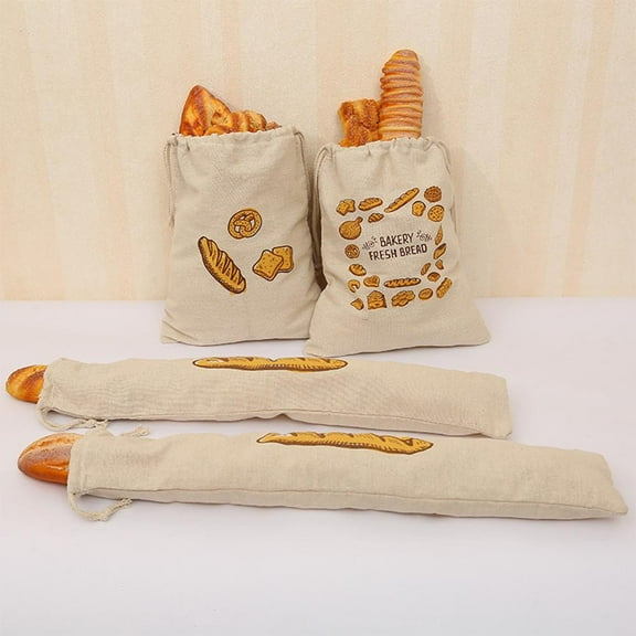 QHUDLV Linen Bread Bag Reusable Cotton Drawstring Storage Bread Drawstring Loaf Homemade Bags Linen Storage Bag Fresh Bread