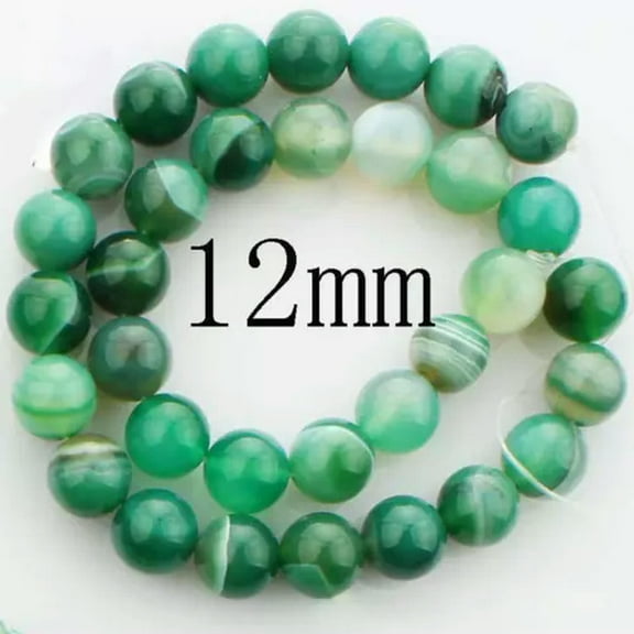 U8MO 15" Strand Natural Green Lace Agate Stone Gemstone Beads 4mm 6mm 8mm 10mm 12mm-12mm