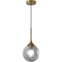 KCO Lighting Modern Smoke Gray Pendant Light Vintage Globe Hanging Lamp for Bedroom