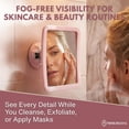 thumbnail image 7 of MIRRORVANA Fogless Shower Mirror for Skincare and Grooming, Anti Fog Shatterproof Design with Strong Suction and 360° Swivel, Women’s Beauty Routine Friendly Bathroom Mirror - 6.3" x 6.3" (Pink), 7 of 7