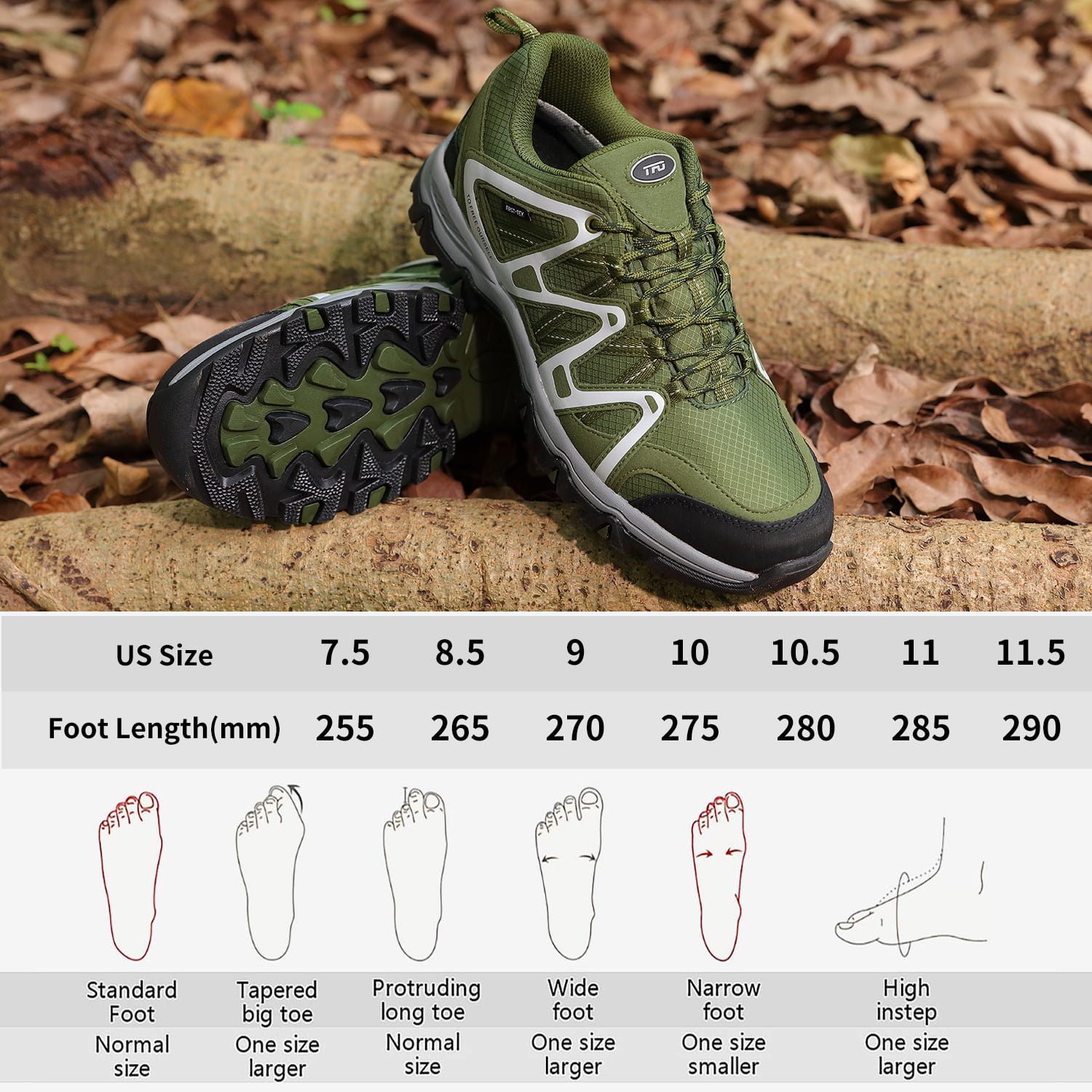 TFO Chaussures de randonnée Hommes Semelle intérieure de Circulation d'air imperméable Support de Cheville antidérapant léger pour Le Trekking en Plein air Marche 