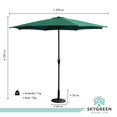 thumbnail image 3 of Sombrilla Para Exterior Con Base Metalica Jardin Playa 3 Mts verde Sky Green HJSB30140003, 3 of 9