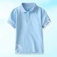 thumbnail image 3 of Huowey Kids Girls Boys Kids Polo Shirt Short Sleeve Button Closure Comfortable & Soft Fashionable Dailywear, 7-8 Years, 3 of 5