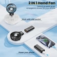 thumbnail image 3 of Handfan 5200Mah Portable Handheld Fan Personal Hand Held Makeup Fan Foldable Small Desk Fan Rechargeable Fan Detachable Handle Design Cooling Fan For Travel Outdoors Indoors-Black&Transparent, 3 of 5