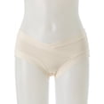 thumbnail image 2 of Zaldita Womens Cotton Maternity Briefs Under Bump Pregnancy Panties V Waist Postpartum Underwear Beige L, 2 of 6