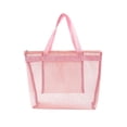 thumbnail image 2 of 3 Piezas Bolsos Arena Malla Transparente Bolso Playa Gran Capacidad Bolso Hombro para Mujer (rosa) Rosa, 2 of 9