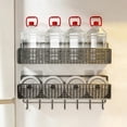 thumbnail image 4 of Wall Mounted Metal Storage Basket Organizer Kitchen Bathroom Shelf Rack Space Saving Hanging Basket For Kitchen Bathroom Laundry Room Home Organization Use, 4 of 6