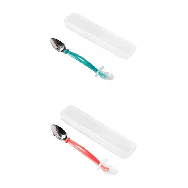 2 s de Silicona para Bebés, Utensilios para Niños Pequeños, Irrompibles, Educativos, Reutilizables, Flexibles, para El Desarrollo, Entrenamient Soledad Cuchara mordedora para niños pequeños