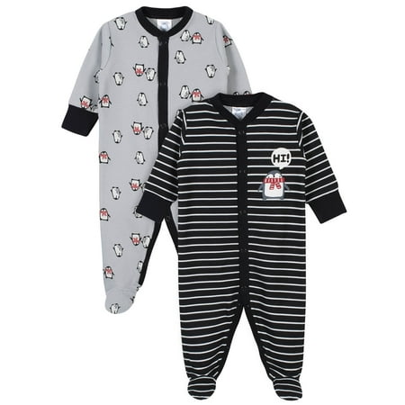 Gerber Baby Boy Thermal Footed Sleep 'N Play Pajamas, 2-Pack