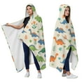 thumbnail image 2 of Wearable Blanket,Beige Dinosaur Pattern Hooded Wearable Flannel Blanket for Adults & Teens,Winter Poncho Shawl Wrap Cape Cozy Anti-Pill,60"x80", 2 of 5