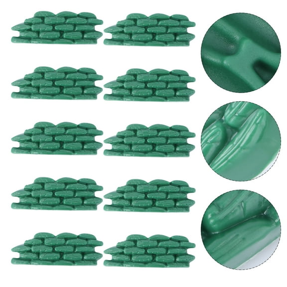 Homoyoyo 10Pcs Green Plastic Sandbag Bunker Model Accessories Scene Decoration