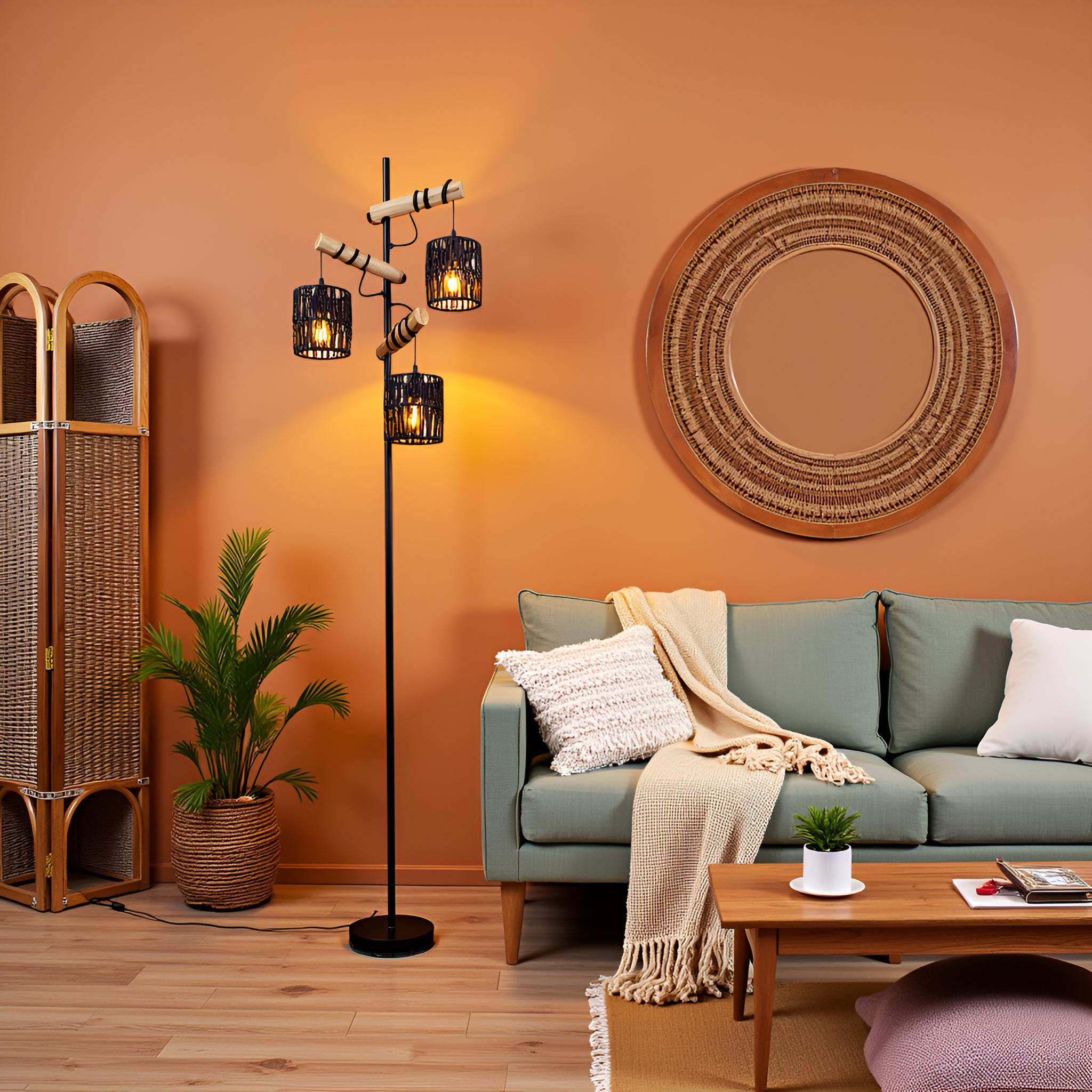 70" Floor Lamps for Living Room,Natural Shades, Tall Standing Lamp