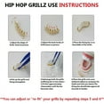 thumbnail image 3 of HAHDAXIA 2 Pcs Iced Out Teeth Grillz for Hip Hop Grills for Your Teeth Top and Bottom, Rapper Costume Cosplay Teeth Jewelry and Accessories - for Photo Video Shoots, Clubbing, 3 of 3