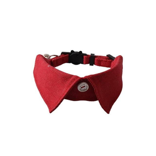 Zhuge Collar para gatos con hebilla ajustable, de seguridad, suave, para perros pequeños o gatos, color rojo vaquero
