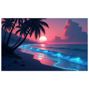 LUUFILx Vibrant Beach Scene Banner with Palm Trees Airplane and Waves Summer Theme Backdrop Decorations Party Supplies Photography Props Beach Party Vacation Decor Happy Gathering