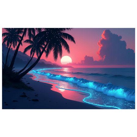 LUUFILx Vibrant Beach Scene Banner with Palm Trees Airplane and Waves Summer Theme Backdrop Decorations Party Supplies Photography Props Beach Party Vacation Decor Happy Gathering