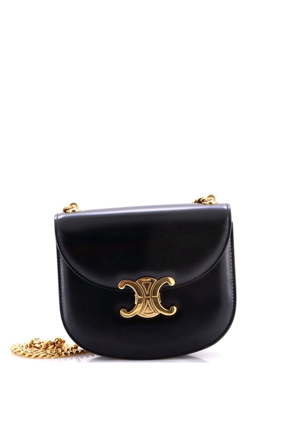 Pre-Owned Triomphe Besace Clea Chain Flap Bag Leather By Rebag