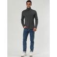thumbnail image 4 of CamisePaHombres De Mangas Largas Cuello De Cisne Ajuste Delgado Casual Gris 46, 4 of 6