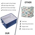 thumbnail image 4 of Organizador Cesta de almacenamiento Contenedores Caja contenedora plegable de lino con asas (Cyan L) Tmvgtek Libre de BPA, 4 of 9