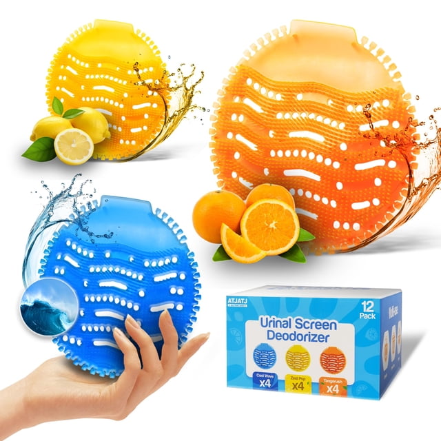 Desodorizante para mosquiteros urinarios ATJATJ, 12 paquetes con 3 aromas frescos