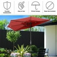 thumbnail image 3 of Villacera 9FT Outdoor Half Patio Umbrella - Balcony Furniture, Red, 3 of 13