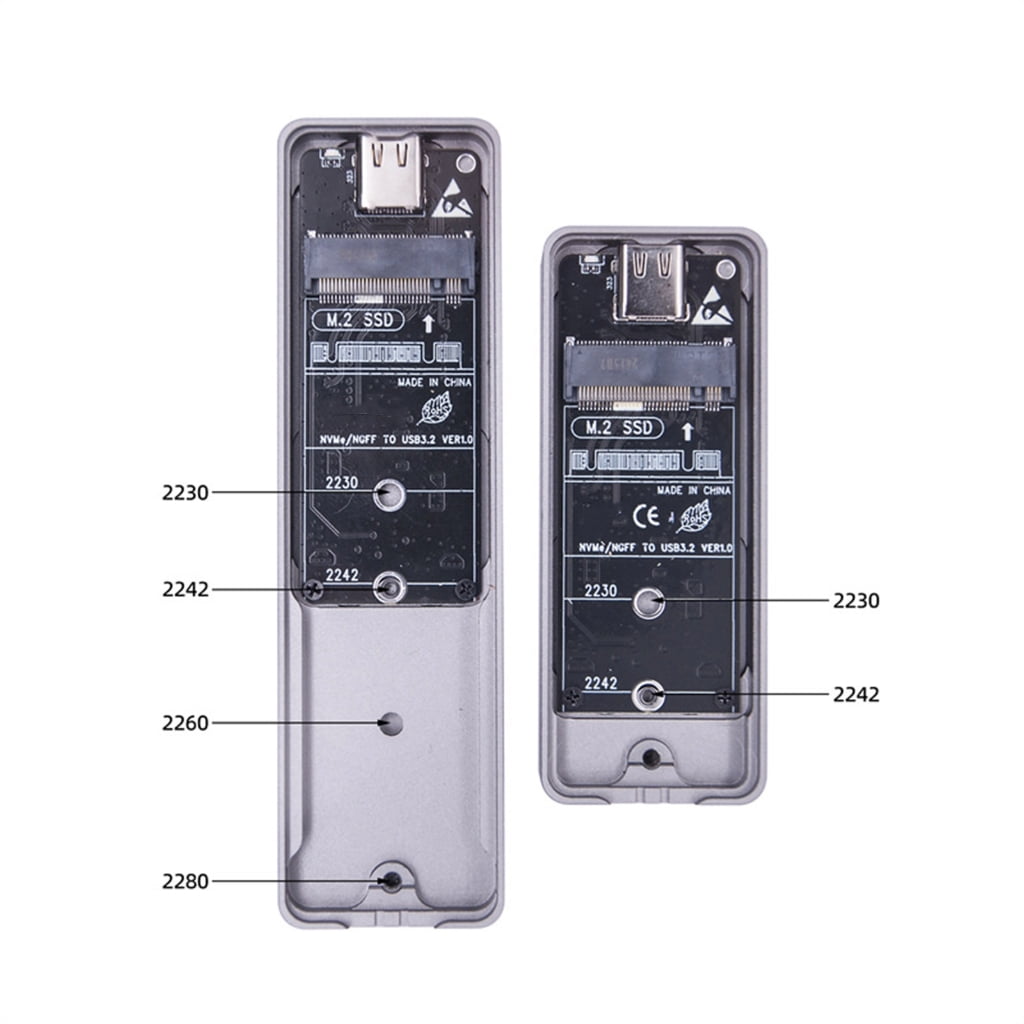 Zeiwohndc USB C M.2 SSD Enclosure For NVME And NGFF 2242 2280 SSDs, Aluminum Toolless