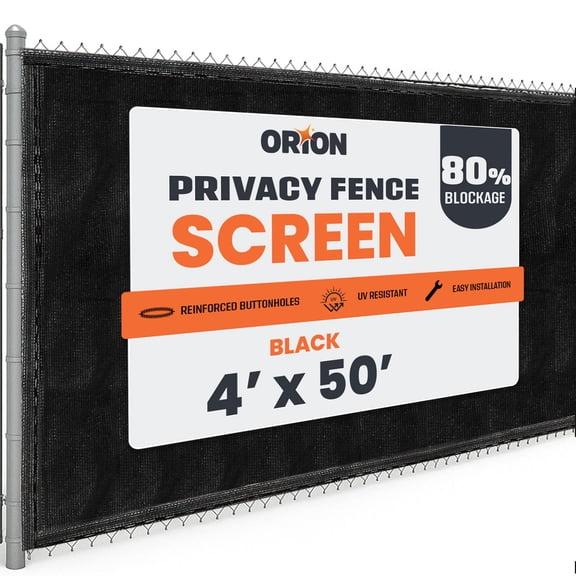 4 ft. x 50 ft. Privacy Screen Fence, Black