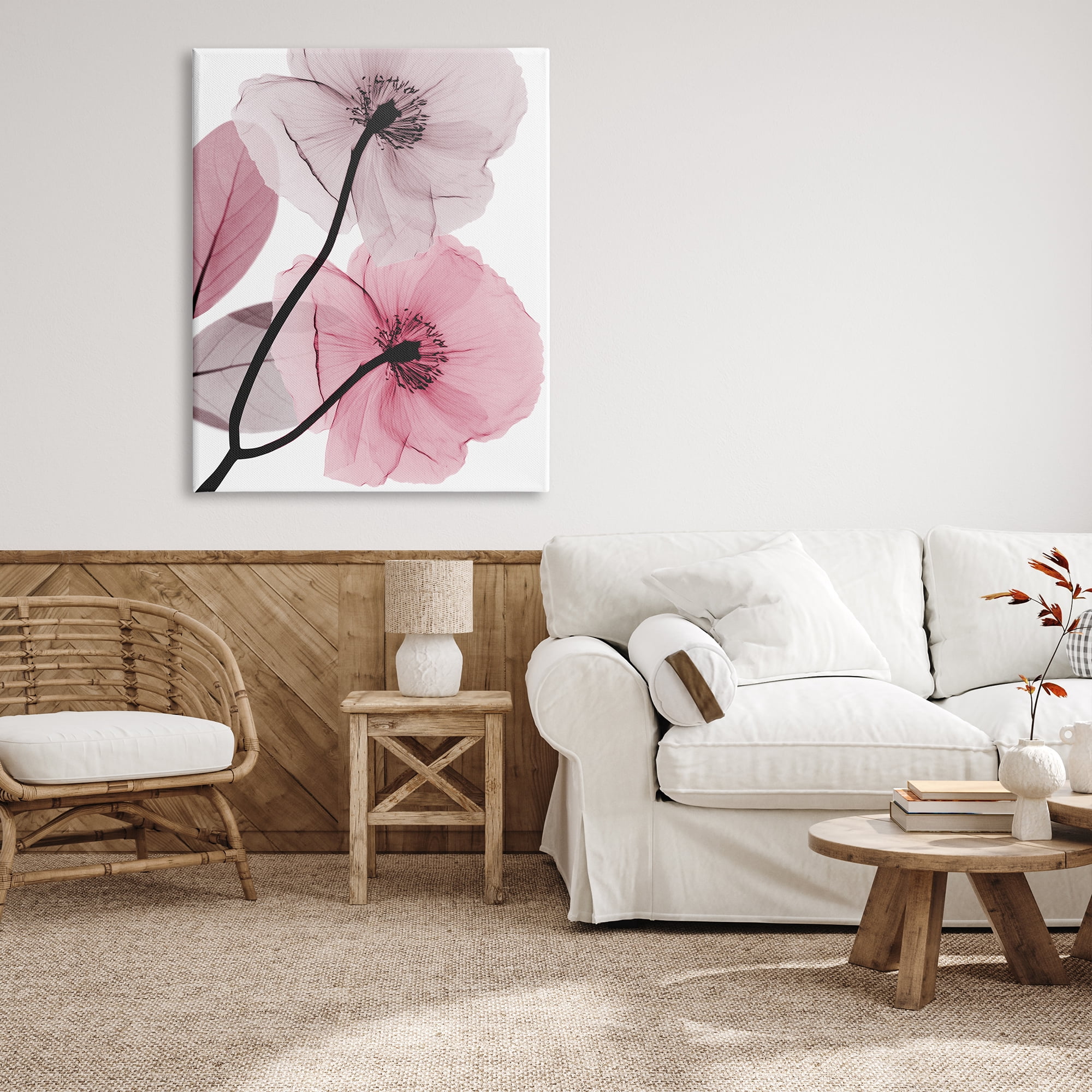 Stupell Industries Contemporary Pink Poppies Botanical & Floral Painting Gallery Wrapped Canvas Print Wall Art, 36 x 48
