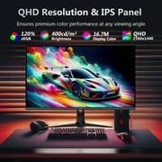 Z-EDGE 27 Inch 240Hz Gaming Monitor, QHD 1440P IPS Display, 1ms MPRT, AMD FreeSync, HDR Support, VESA Mount Compatible