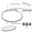 thumbnail image 2 of Pulsera de tenis FANCIBAND chapada en oro blanco con diamante negro, 2 of 6