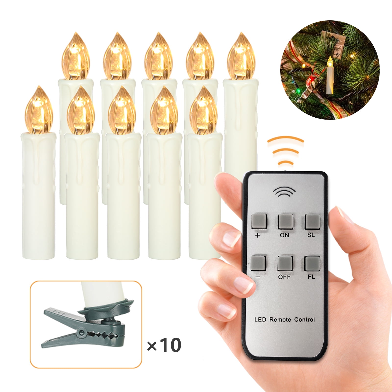 10 PCS Flameless Candles with Remote Control Realistic Warm White LED