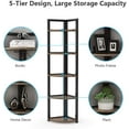 thumbnail image 5 of Tribesigns Rustic Corner Shelf stand,5 Tier Corner Bookshelf small Bookcase Plant Stand,Industrial Corner Storage Rack for Living Room Home Office Kitchen (Wood & Metal), 5 of 7