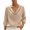 Beige, variant on 3/4 Length Sleeve Womens Blouses Dressy Casual Work Tops Cowl Neck Linen Shirts Loose Business Shirt Summer Tunics,Light Purple 2XL