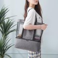 thumbnail image 5 of Mesh Beach Tote Bag with Insulated Cooler Compartment Foldable Organizer(grey), 5 of 5