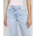 thumbnail image 3 of Now This Womens Cotton Crisscross Cropped Jeans Hanzo Light Wash 27, 3 of 6