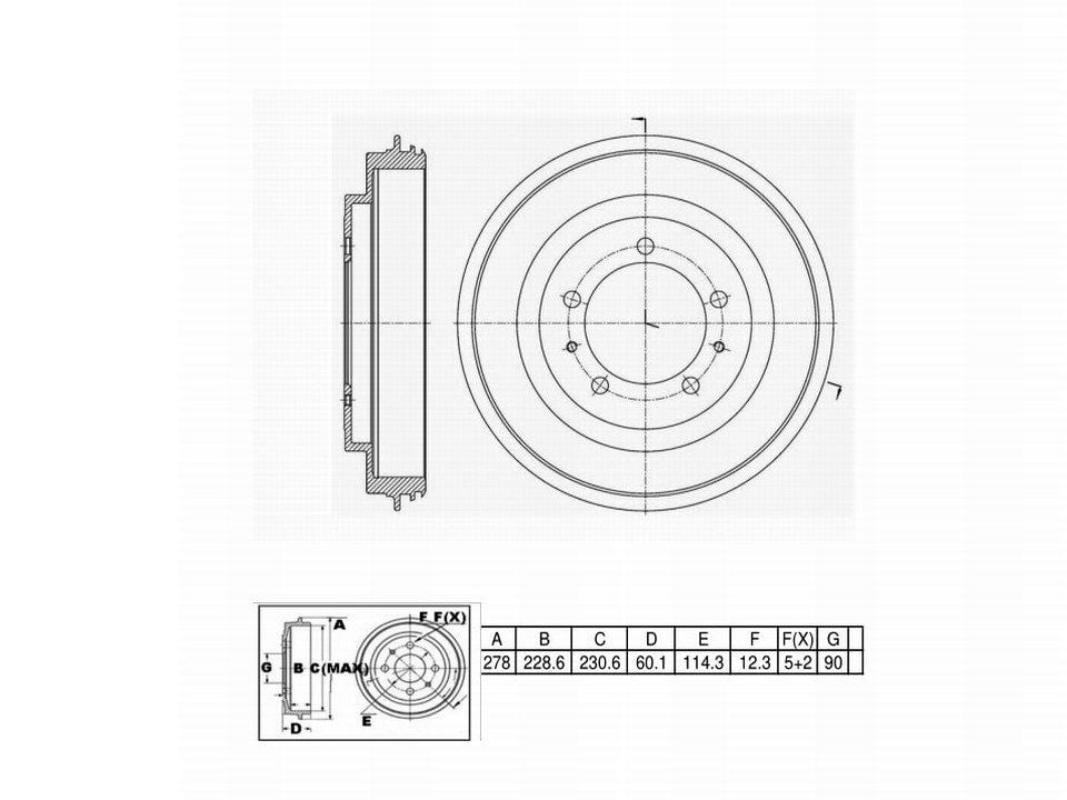 Winstop Brake Drum, Rear WS241959, Mitsubishi Outlander 2004-2003