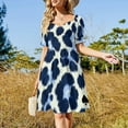 thumbnail image 2 of Navy Blue Leopard Print Spades Short Sleeve Dress Clothes Women's Summer Dress Elegant Dress Daily Dresses For Woman, 2 of 9