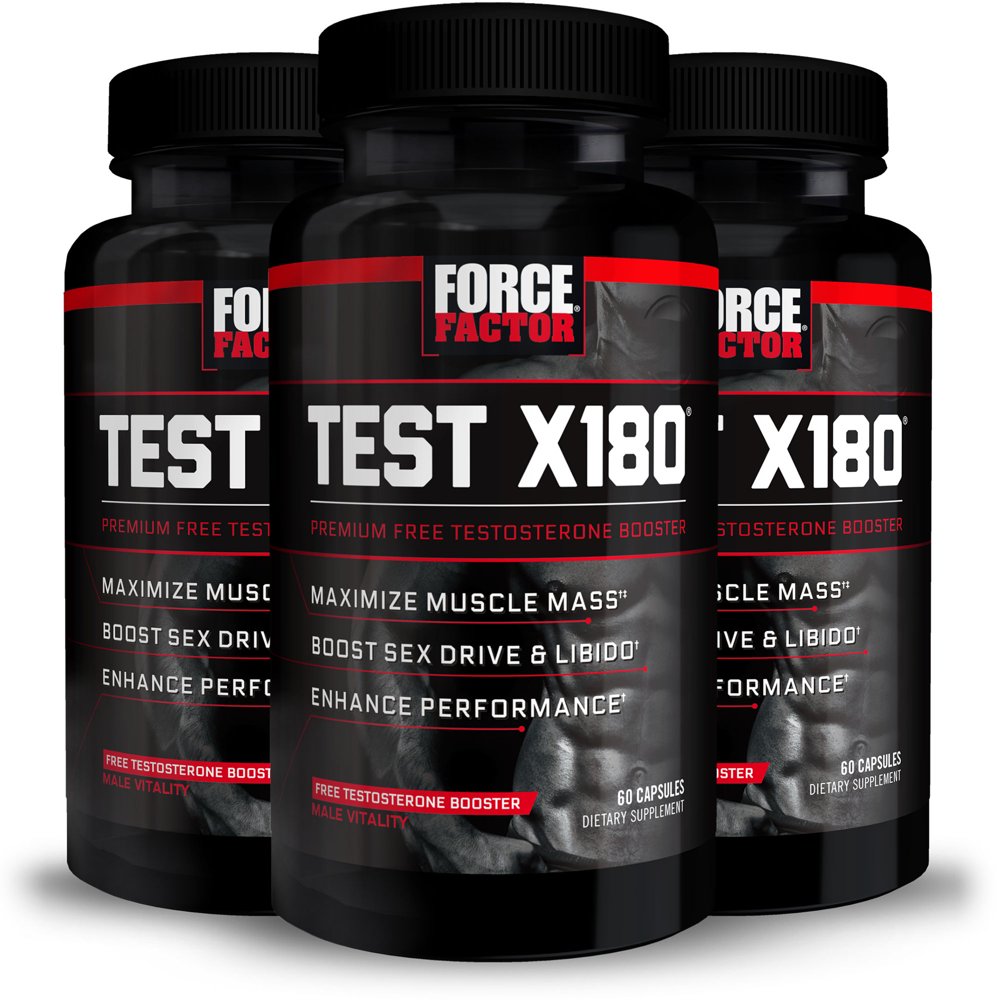 (3 pack) Force Factor Test X180 Testosterone Booster Featuring Testofen