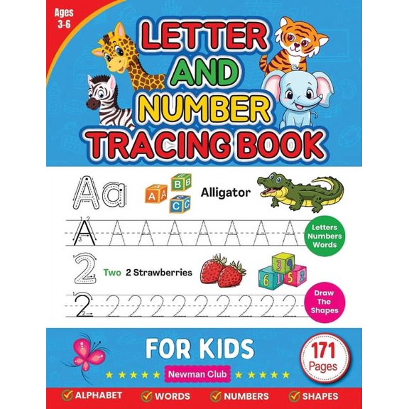 Letter and Number Tracing Book, (Paperback)