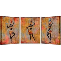African American Canvas Wall Art Painting Retro Style Black Woman Ethnic Ancient Theme Picture Prints Girl Room Black Art Painting Bedroom Bathroom Unframed