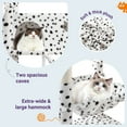 thumbnail image 6 of Allewie 81 Inches Multi-Level Tall Cat Tree for Large Cat, Cat Climbing Tree with Cat Condo and Hammock, Scratching Post, Wide Base, White/Black Spot, 6 of 7