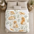 thumbnail image 5 of Cute Pomeranian Pumpkin Botanical Art Autumn, Playful Pet Portrait Pattern, Warm Flannel Blanket for Living Room and Bedroom, Dog Lovers Thanksgiving Gift, Pet Lover Home Decor, 5 of 9