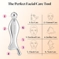 thumbnail image 3 of 4-in-1 Gua Sha Facial Tools, Facial Roller, Skin Care Roller with Stainless Steel, Face Ice Roller to Reduce Puffiness & Eye Strain, Relieved Facial Tension, Gift for Women and Men-Silver, 3 of 8