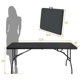 thumbnail image 5 of Qinaqin PeakPursuit 6FT Portátil Folding Mesa con cm de Alturaandle Resistente Plástico Altura Ajustable Anchoaterproof Easy to Clean 300LBS Capacity Plegable para Indoor & Outdoor Use Negro, 5 of 7