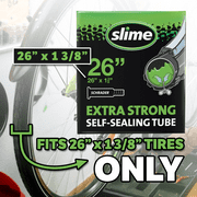 Slime Extra Strong Self-Sealing Bicycle Tube Schrader 1 3/8" x 26" Bike Inner Tube - 30044